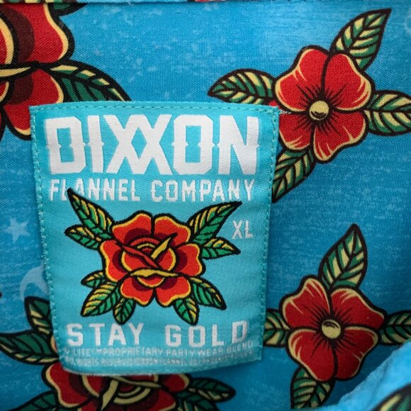 Dixxon Flannel Co Stay Gold Button-up Party Shirt XL Blue Short-Sleeve - Picture 3 of 9
